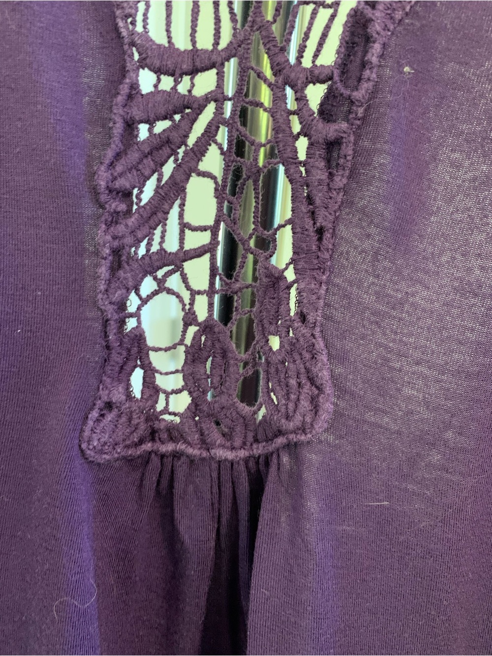 Sleeveless Draped Crochet-Back Vest in Deep Purple Women’s Large Asymmetrical - Picture 5 of 16